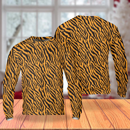 Tiger Print Sweatshirt – Colorful Graphic 3D All Over Print Design