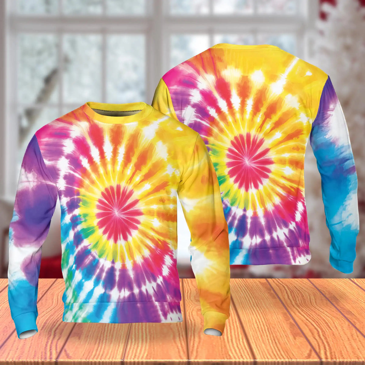 Tie Dye Sweatshirt – Colorful Graphic 3D All Over Print Design