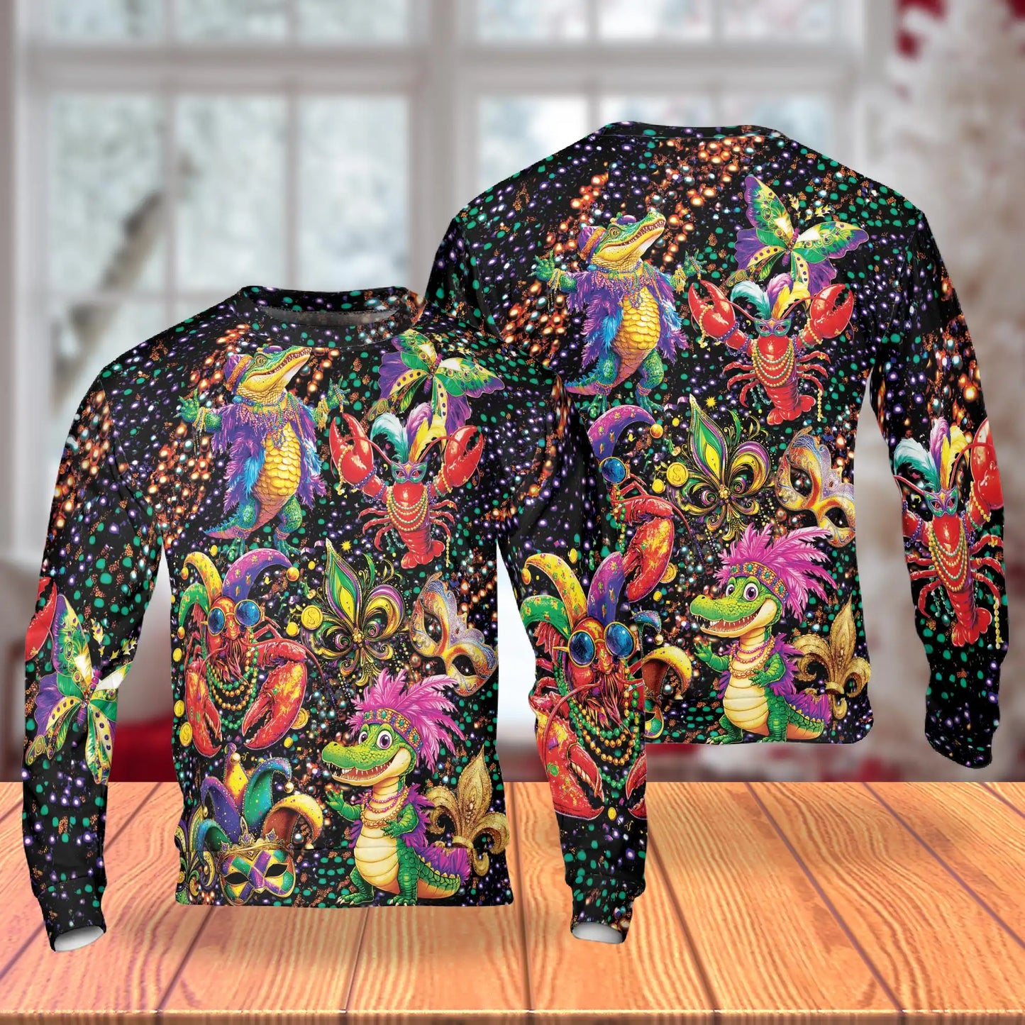 Mardi Gras Sweatshirt – Colorful Graphic 3D All Over Print Design