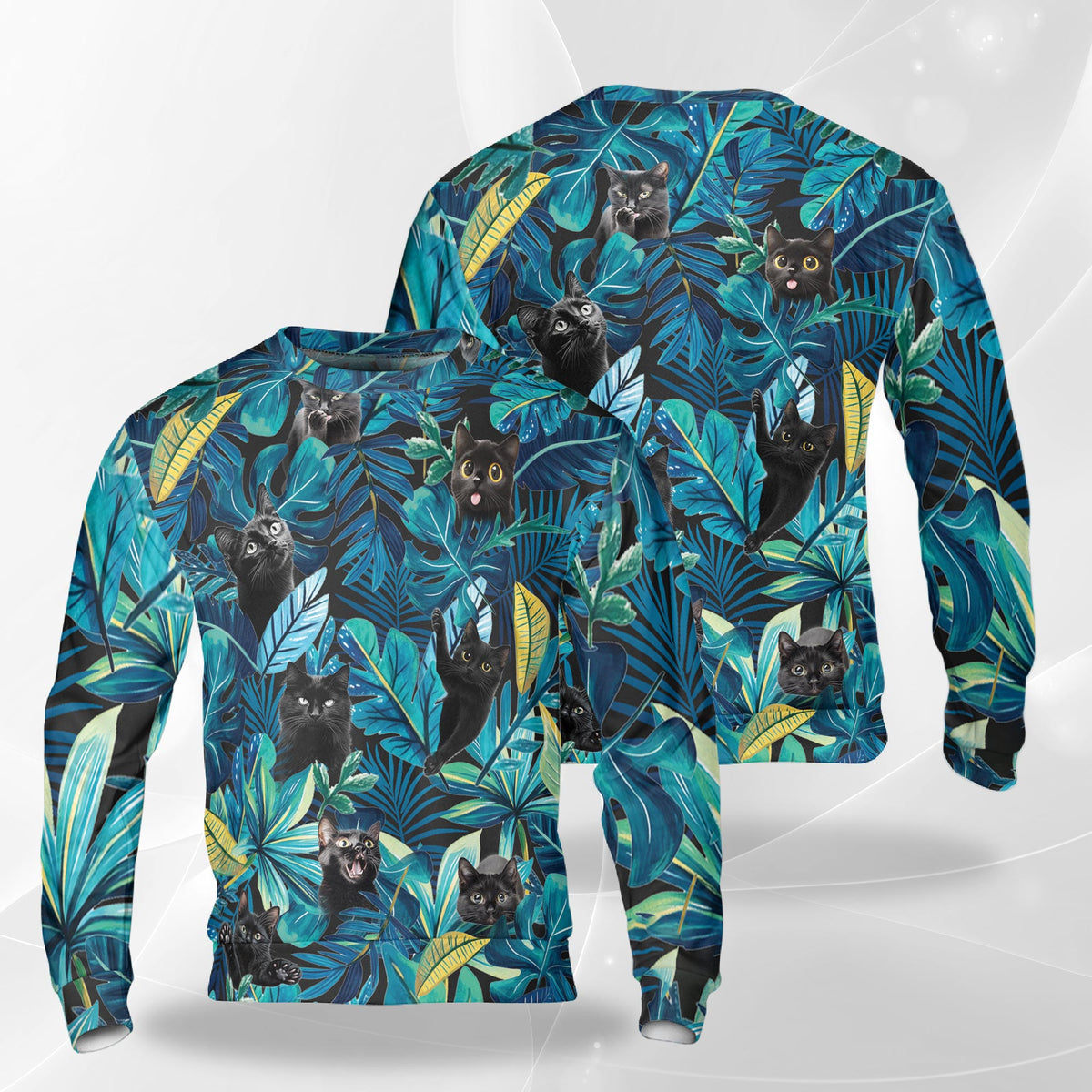 Black Cat Sweatshirt – Colorful Graphic 3D All Over Print Design