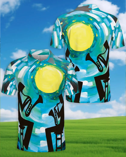 Jazz Trumpet Polo Shirt - Abstract Music Art Style | Azhawaiian