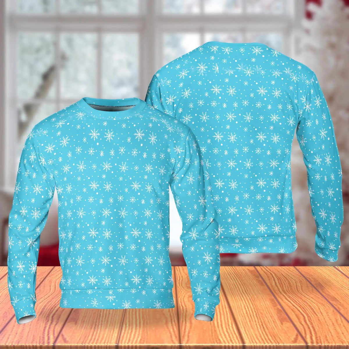 Snowflake Print Sweatshirt – Colorful Graphic 3D All Over Print Design