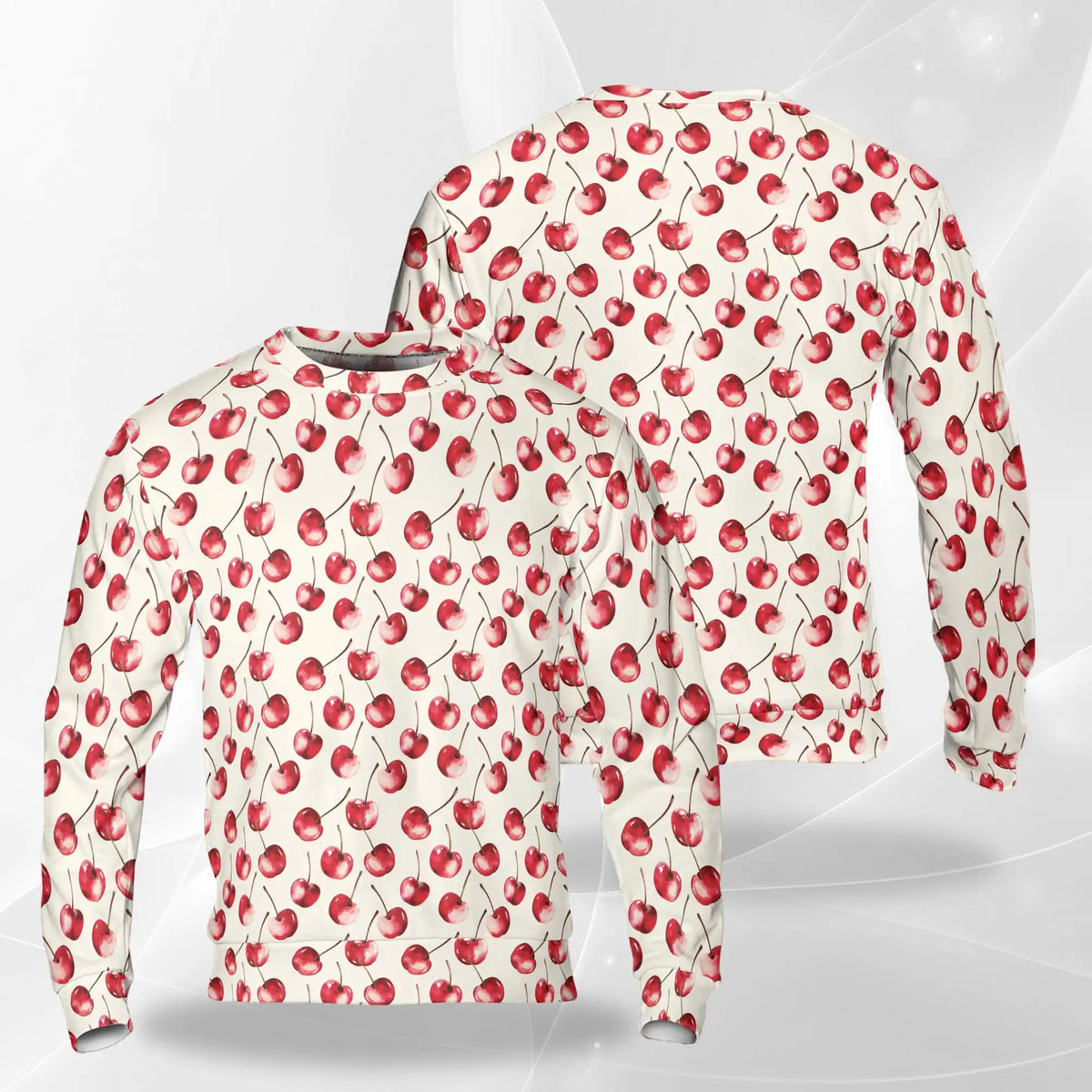 Cherry Pattern Sweatshirt – Colorful Graphic 3D All Over Print Design