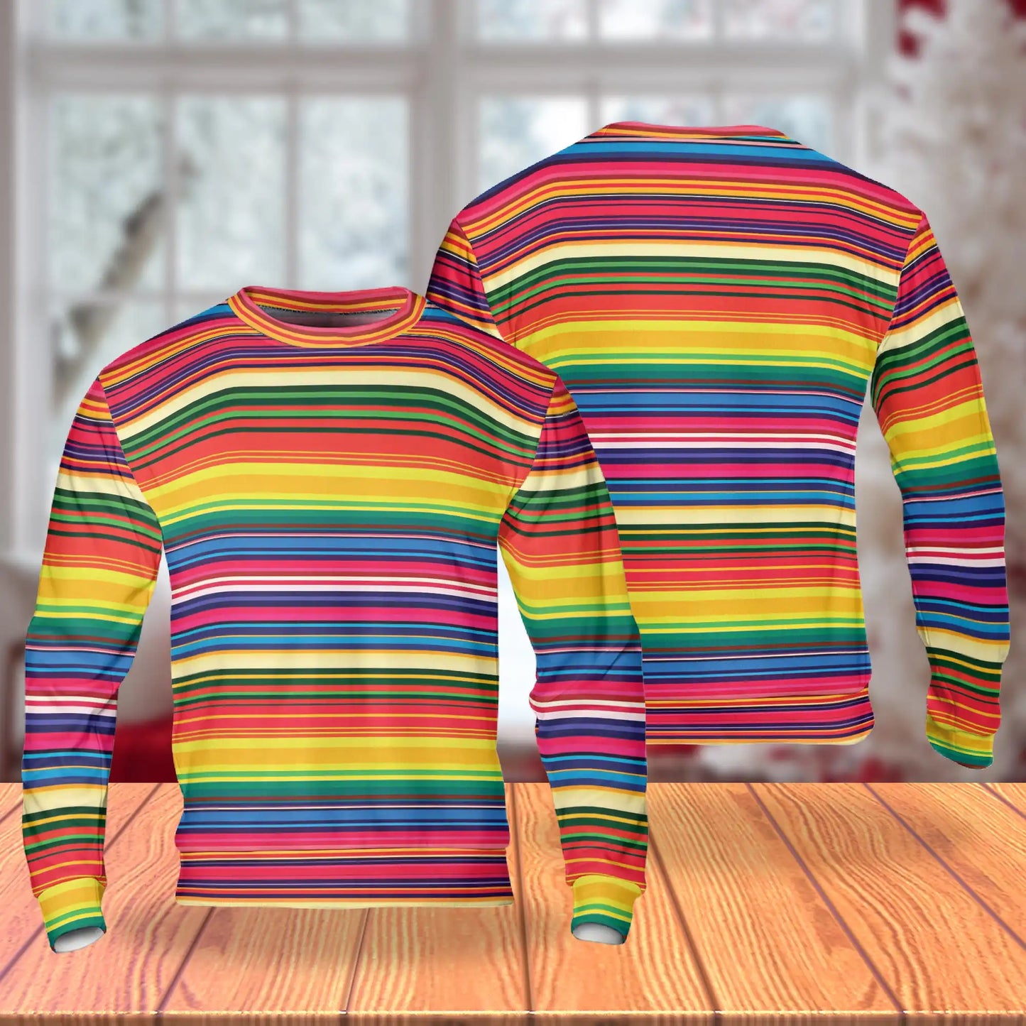 Mexican Serape Pattern Sweatshirt – Colorful Graphic 3D All Over Print Design