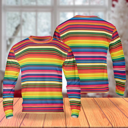 Mexican Serape Pattern Sweatshirt – Colorful Graphic 3D All Over Print Design