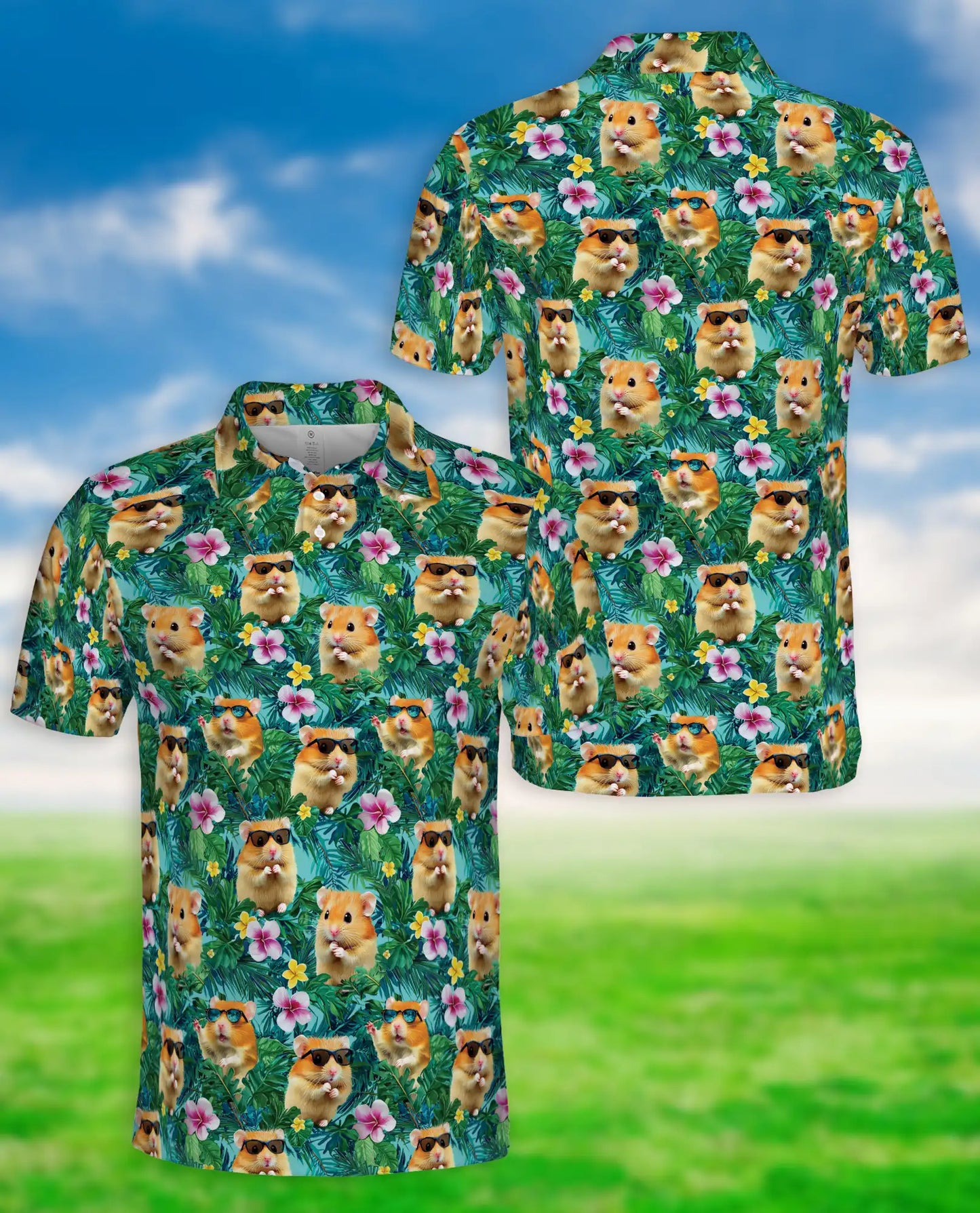 Funny Hamster Hawaiian Polo Shirt | Azhawaiian