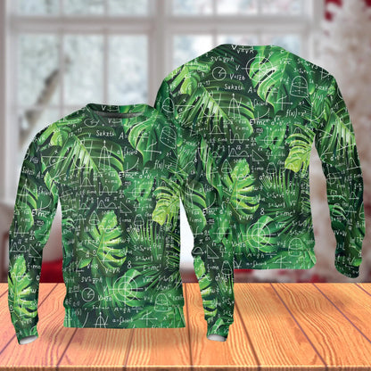 Math Formulas Tropical Leaves Sweatshirt – Tropical 3D All Over Print Design
