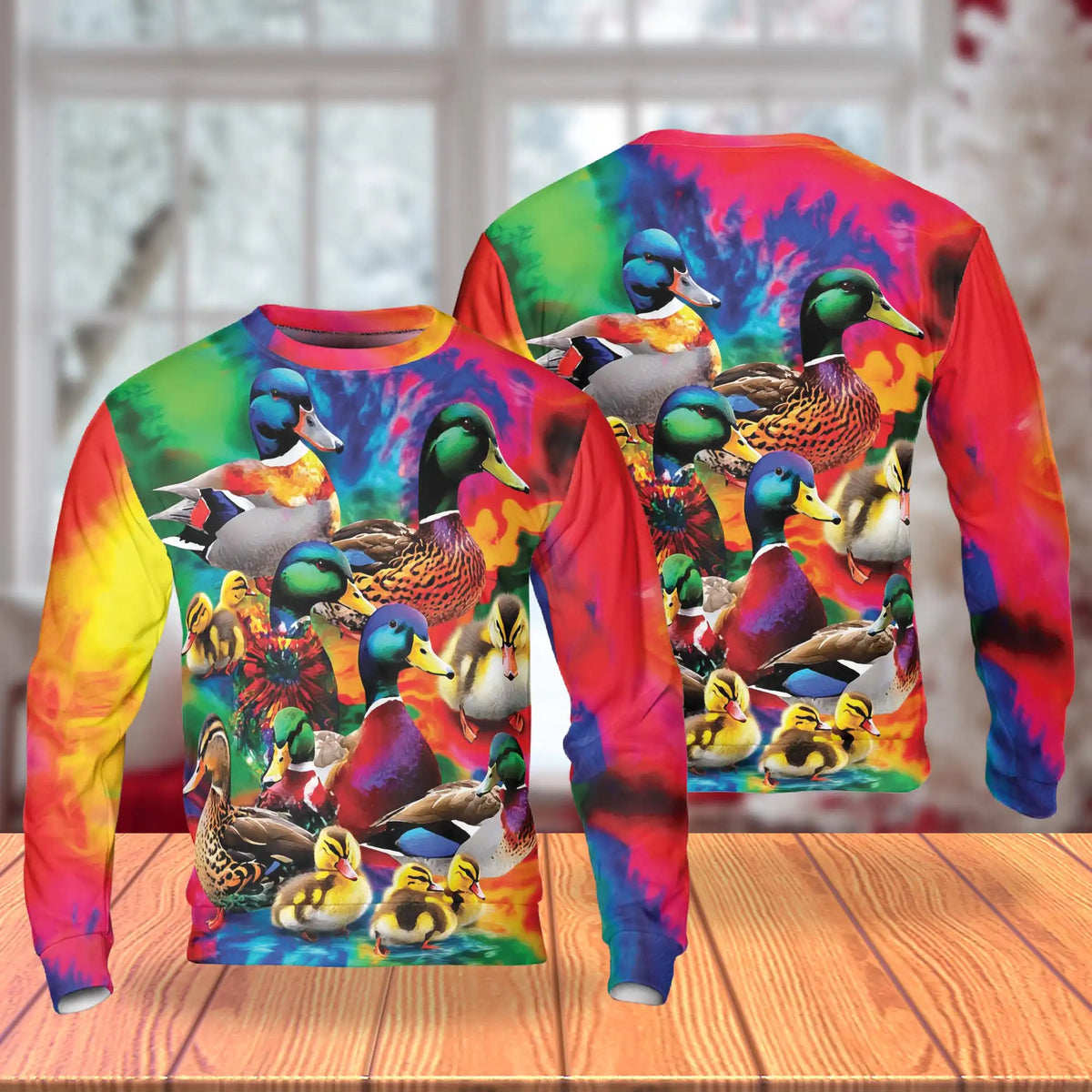 Colorful Duck Sweatshirt – Colorful Graphic 3D All Over Print Design