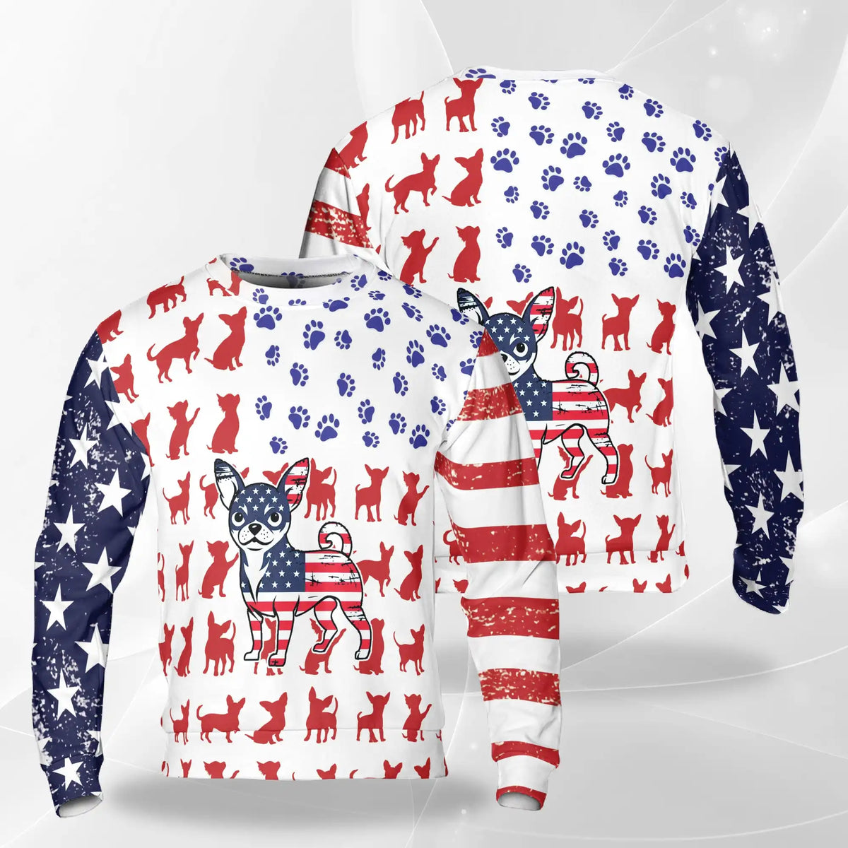 American Chihuahua Sweatshirt – Colorful Graphic 3D All Over Print Design