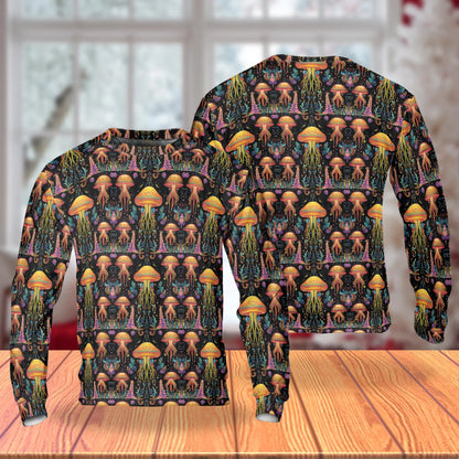 Hippie Jellyfish Sweatshirt – Colorful Graphic 3D All Over Print Design