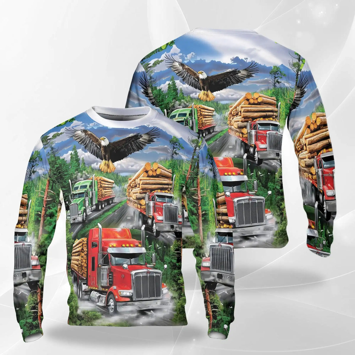 Truck Eagle Sweatshirt – Colorful Graphic 3D All Over Print Design