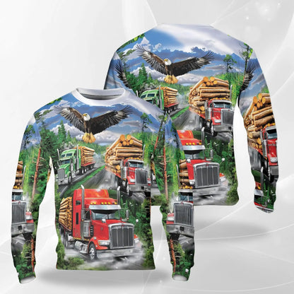Truck Eagle Sweatshirt – Colorful Graphic 3D All Over Print Design