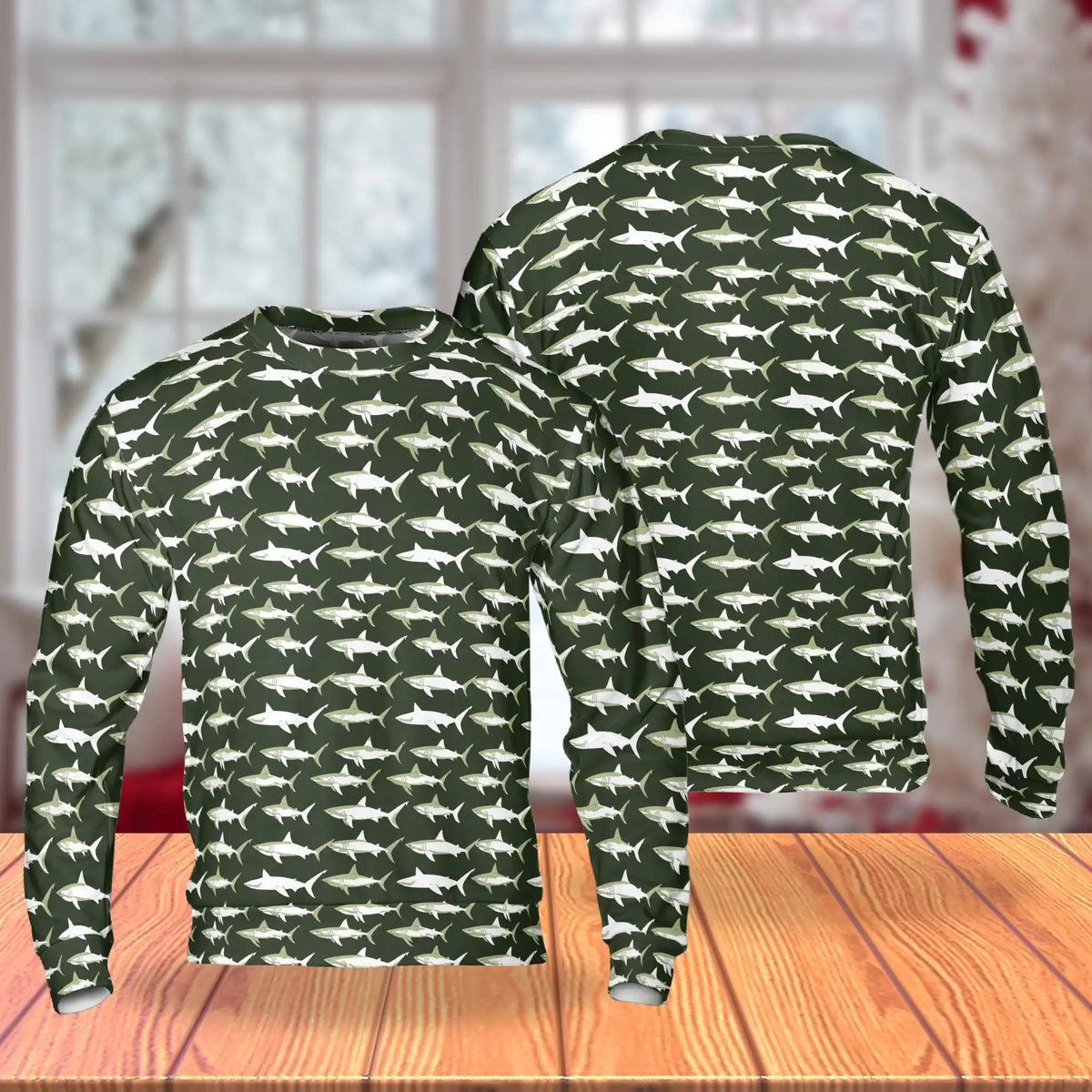 Retro Shark Sweatshirt – Vintage 3D All Over Print Design