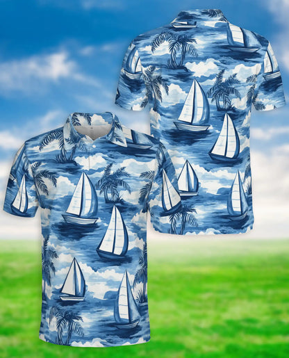 Sailboat Tropical Polo Shirt | Azhawaiian