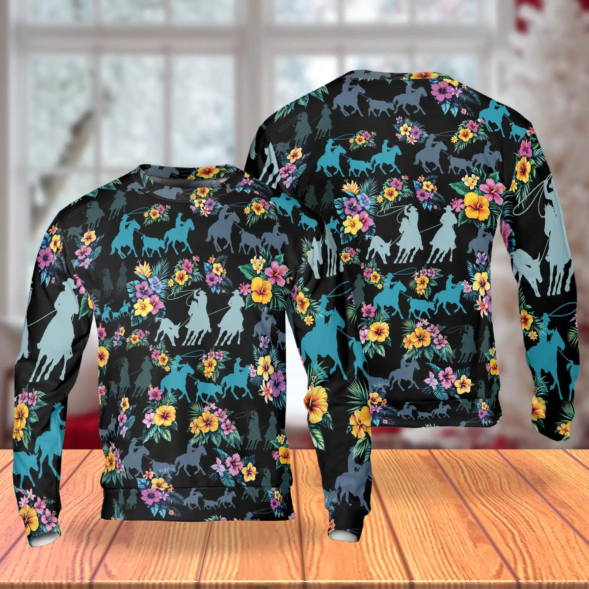 Tropical Team Roping Sweatshirt – Tropical 3D All Over Print Design
