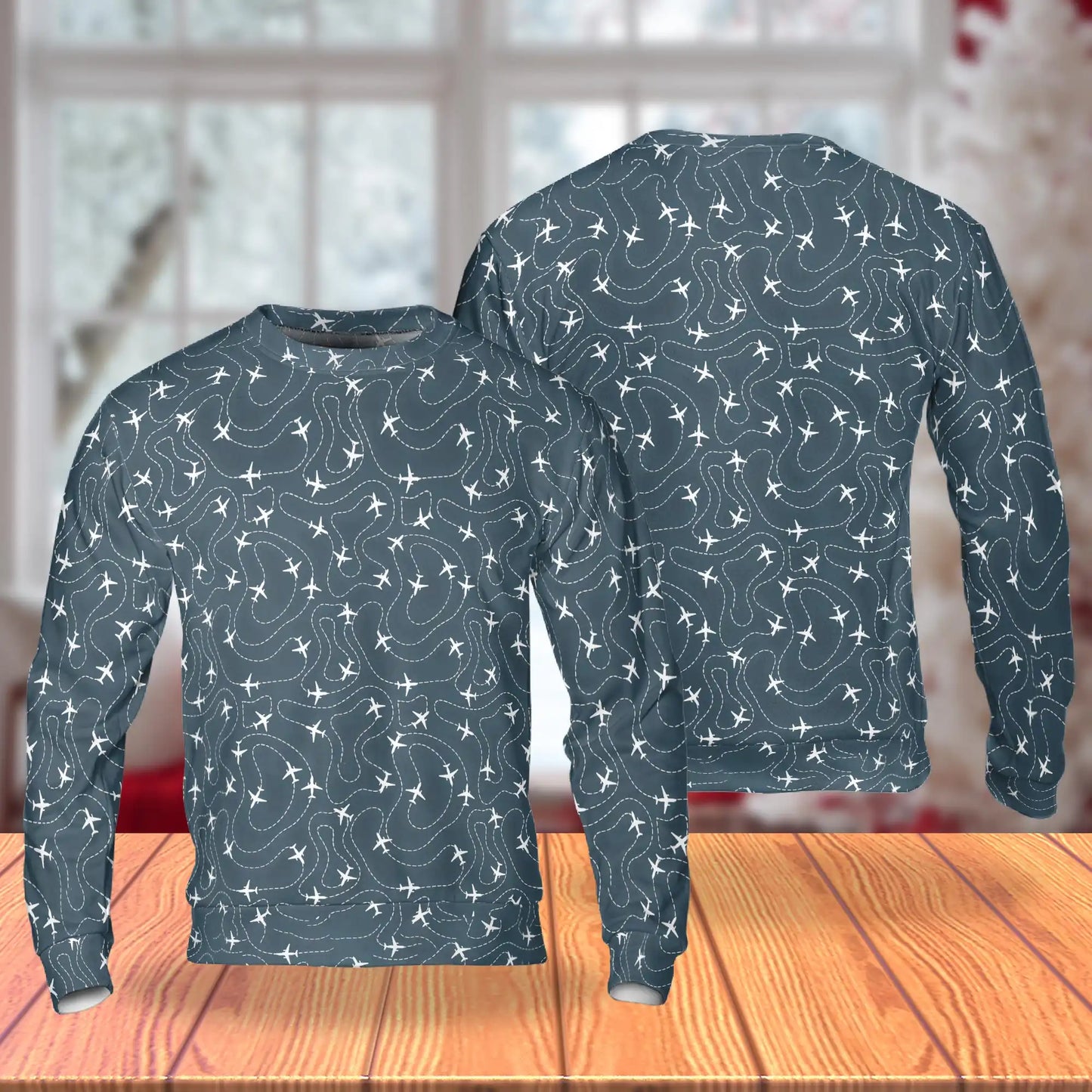 Airplane Trail Pattern Sweatshirt – Colorful Graphic 3D All Over Print Design