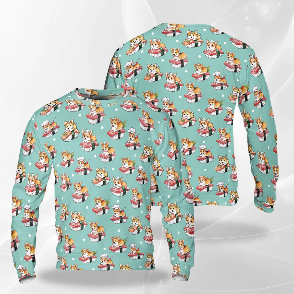 Sushi Corgi Sweatshirt – Colorful Graphic 3D All Over Print Design