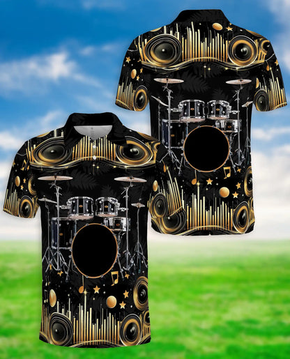 Drummer Music Lover Speaker Sound System Polo Shirt | Azhawaiian