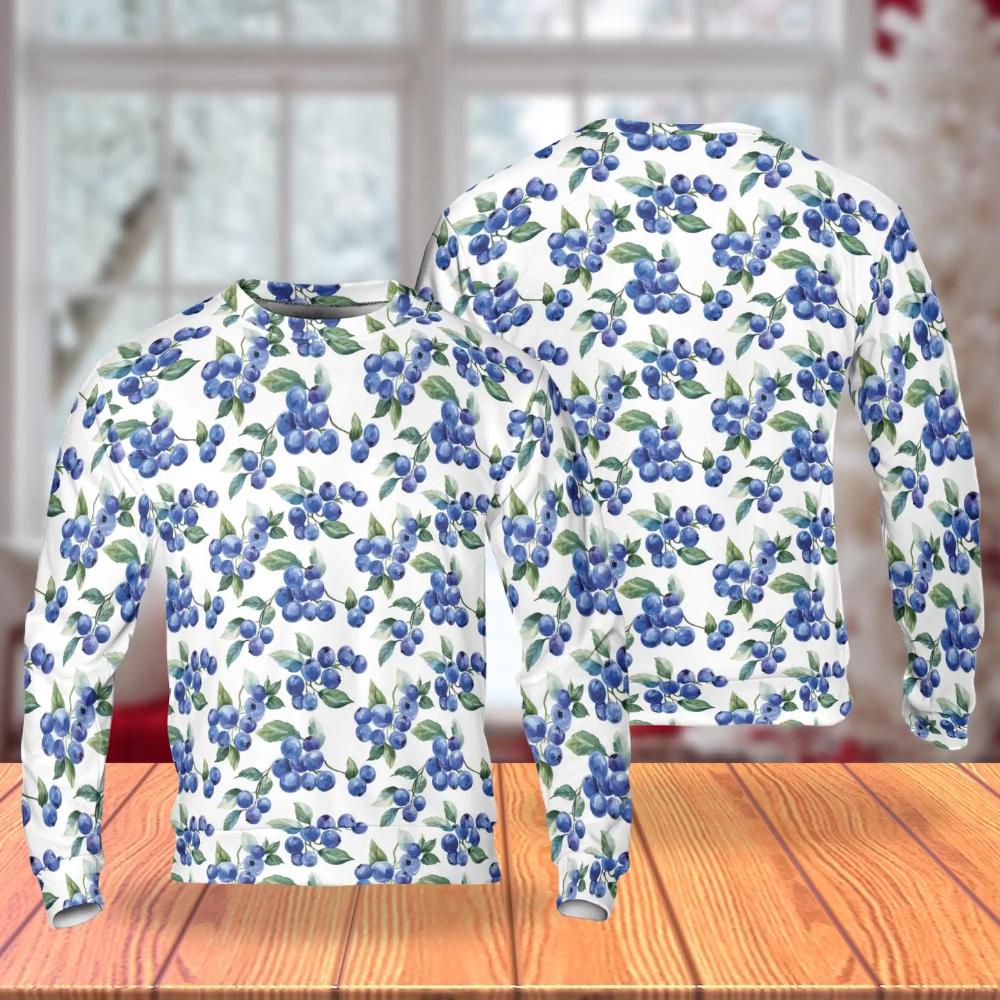 Blueberry Pattern Sweatshirt – Colorful Graphic 3D All Over Print Design