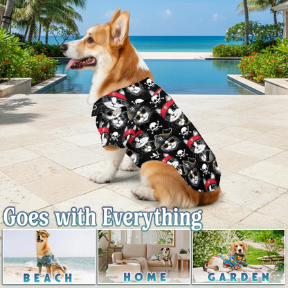 Pirate Cat Matching Dog Owner Hawaiian Shirts, Funny Pet Aloha Shirt for Beach Vacation - Azhawaiian