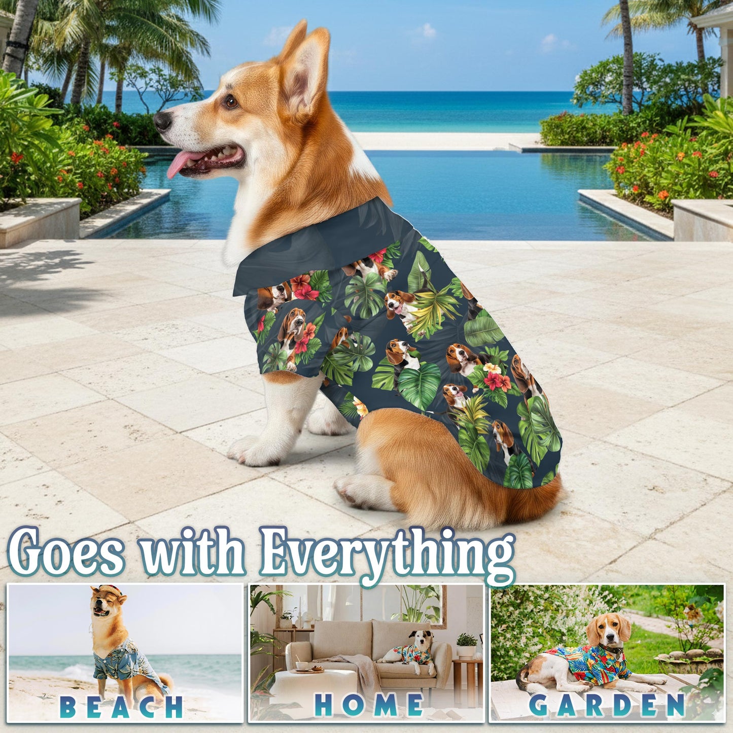 Basset Hound Matching Dog Owner Hawaiian Shirts, Funny Pet Aloha Shirt for Beach Vacation - Azhawaiian