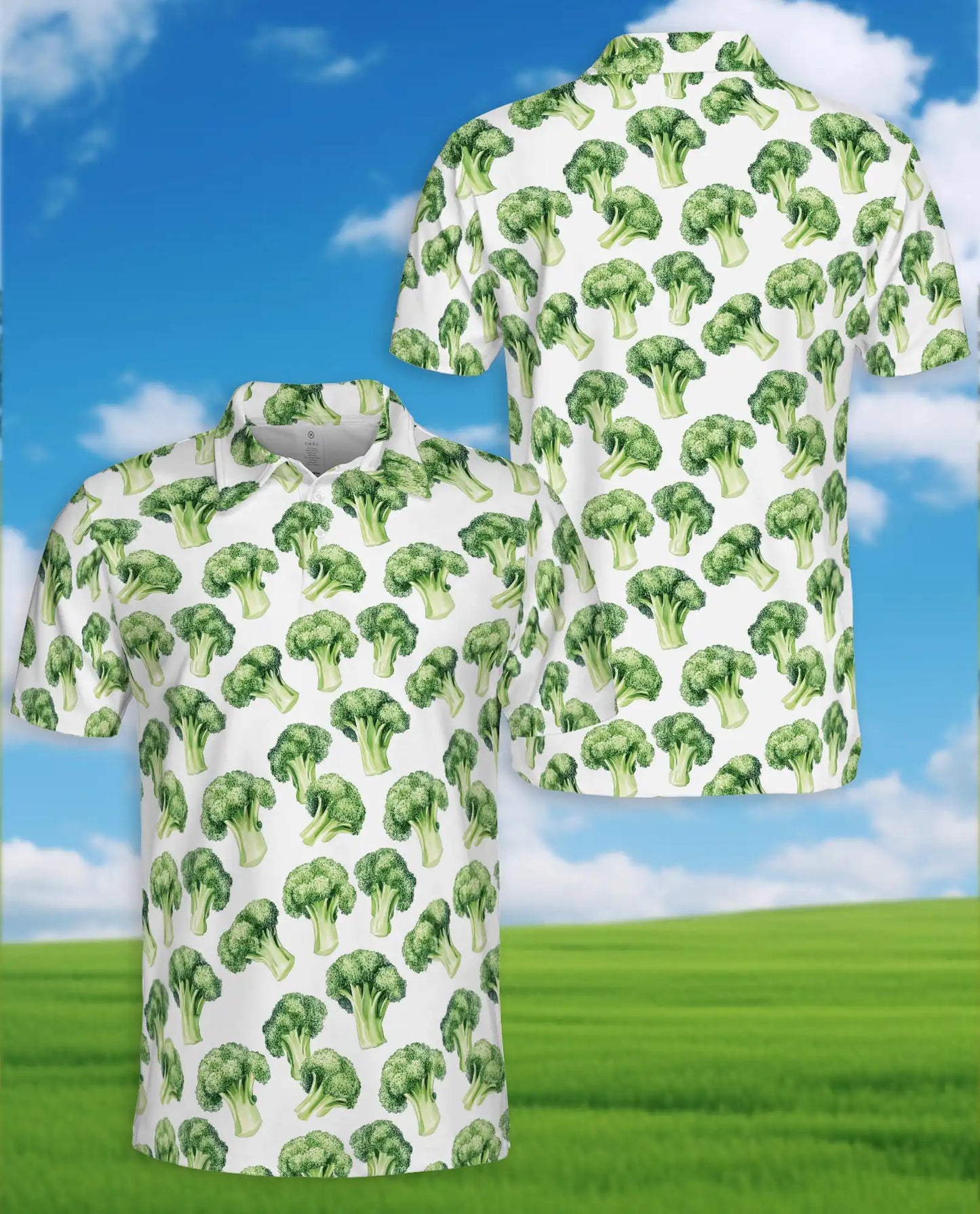 Broccoli Polo Shirt - Vegetable Lover Garden Harvest Botanical Design | Azhawaiian