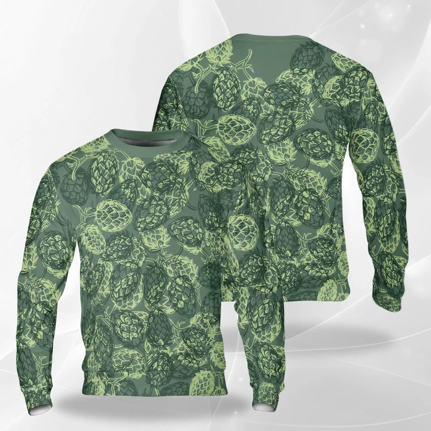 Beer Hops Pattern Sweatshirt – Colorful Graphic 3D All Over Print Design