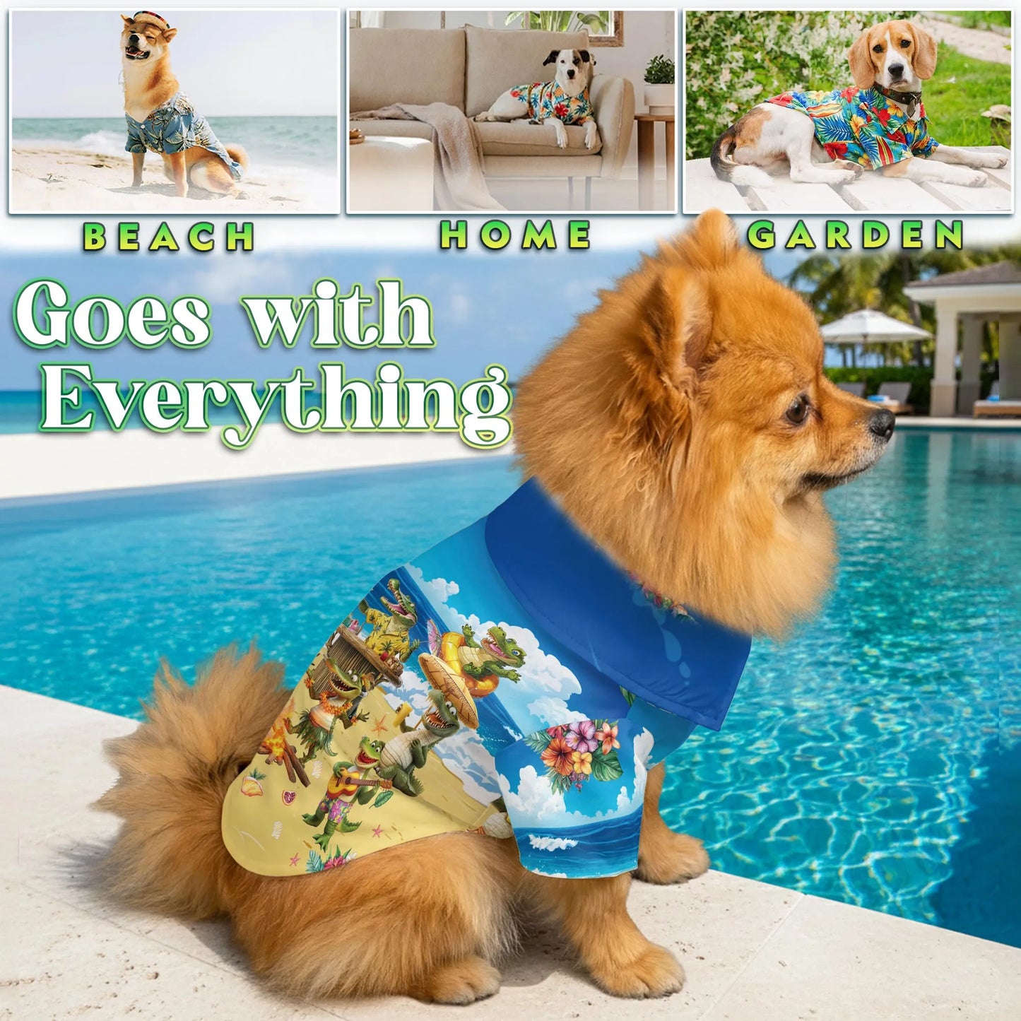 Crocodile Alligator Beach Party Matching Dog Owner Hawaiian Shirts, Funny Pet Aloha Shirt for Beach Vacation - Azhawaiian