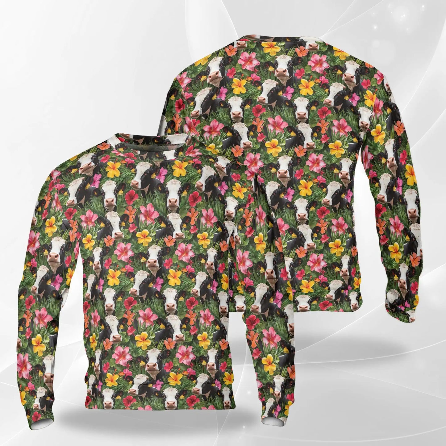 Tropical Holstein Cow Sweatshirt – Tropical 3D All Over Print Design