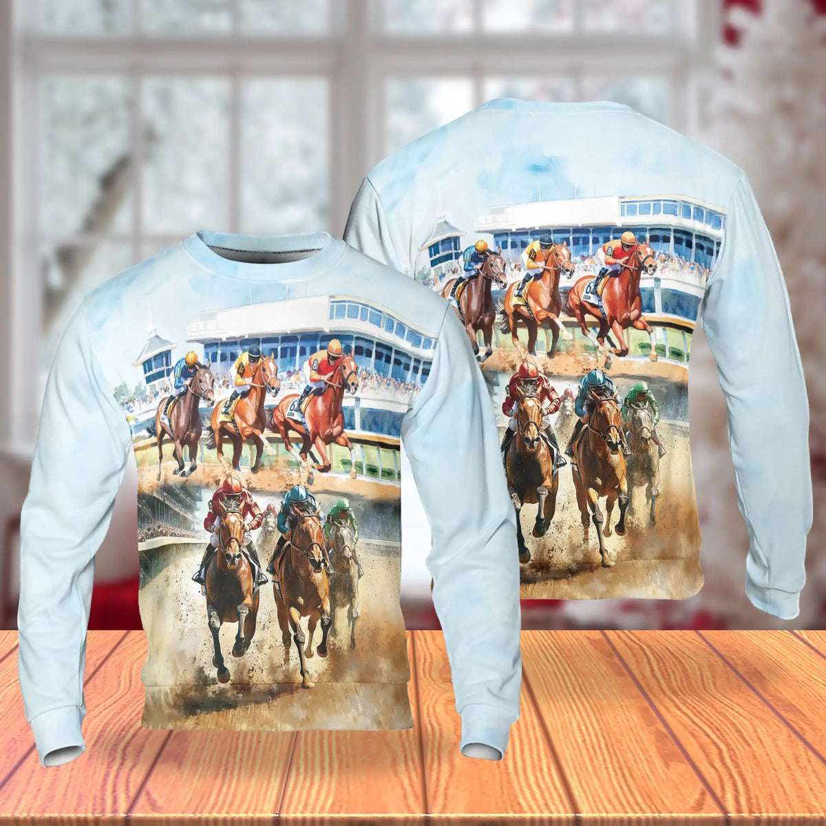Horse Racing Sweatshirt – Colorful Graphic 3D All Over Print Design