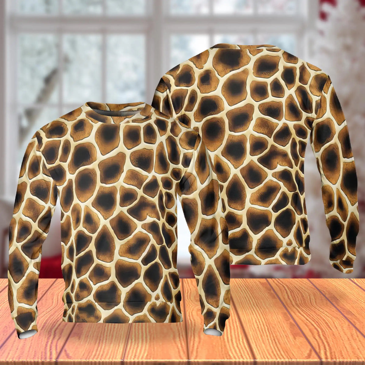 Giraffe Texture Sweatshirt – Colorful Graphic 3D All Over Print Design