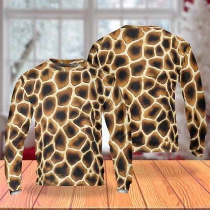 Giraffe Texture Sweatshirt – Colorful Graphic 3D All Over Print Design