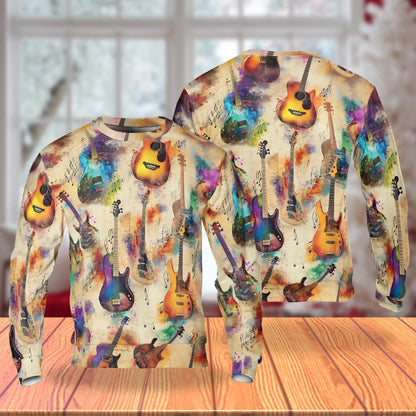 Vintage Bass Guitar Sweatshirt – Vintage 3D All Over Print Design