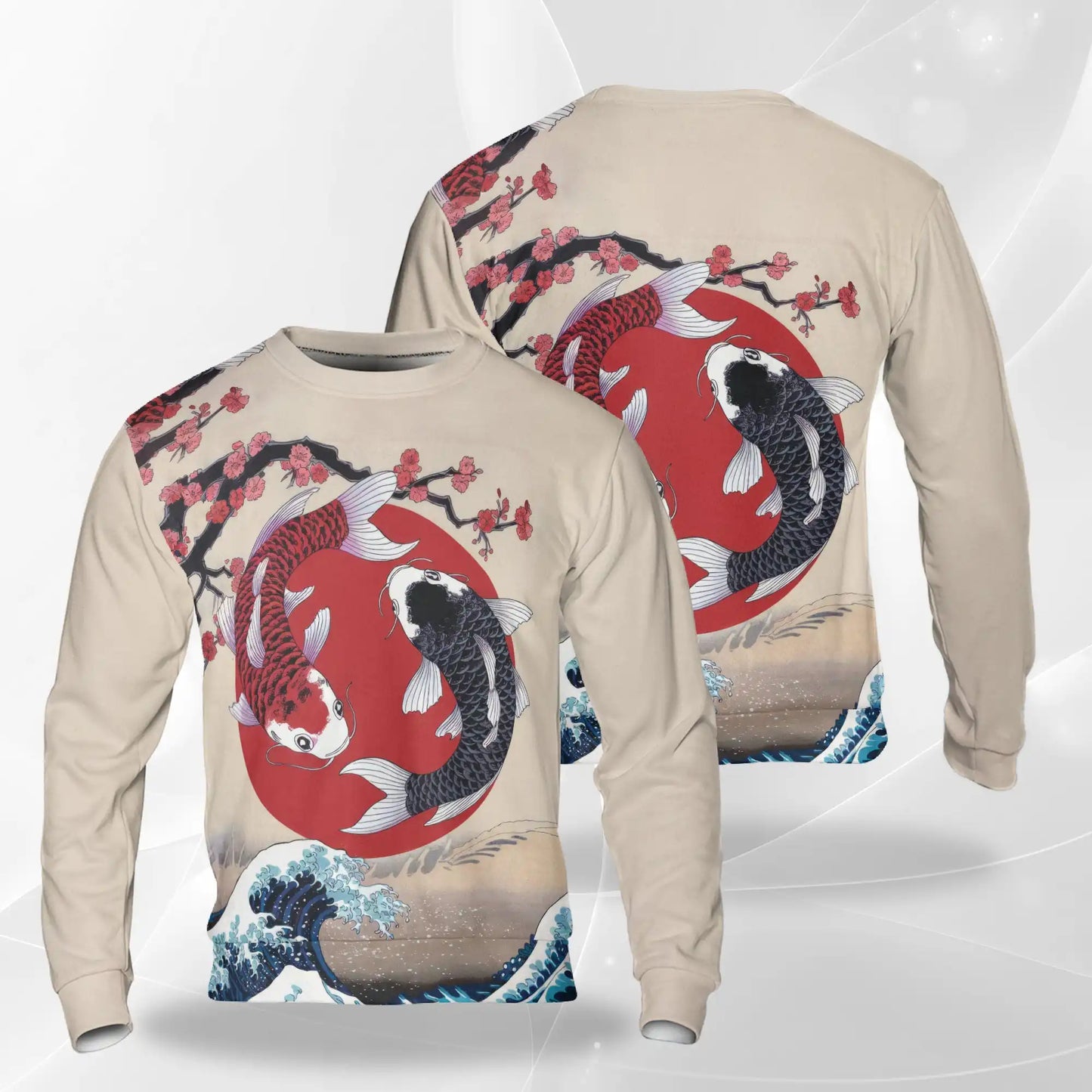 Yin Yang Koi Fish Sweatshirt – Colorful Graphic 3D All Over Print Design