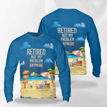 Beach Retirement Sweatshirt – Tropical 3D All Over Print Design