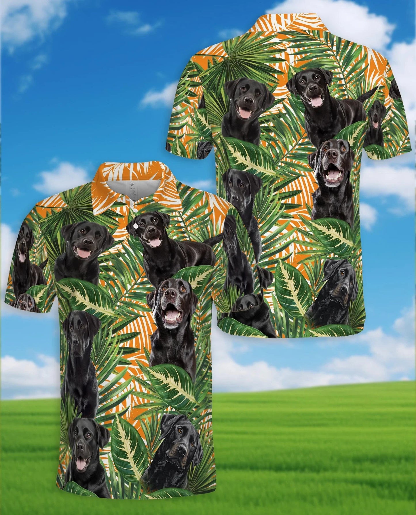 Black Labrador Retriever Polo Shirt for Men, Cute Dog Lover Style | Azhawaiian