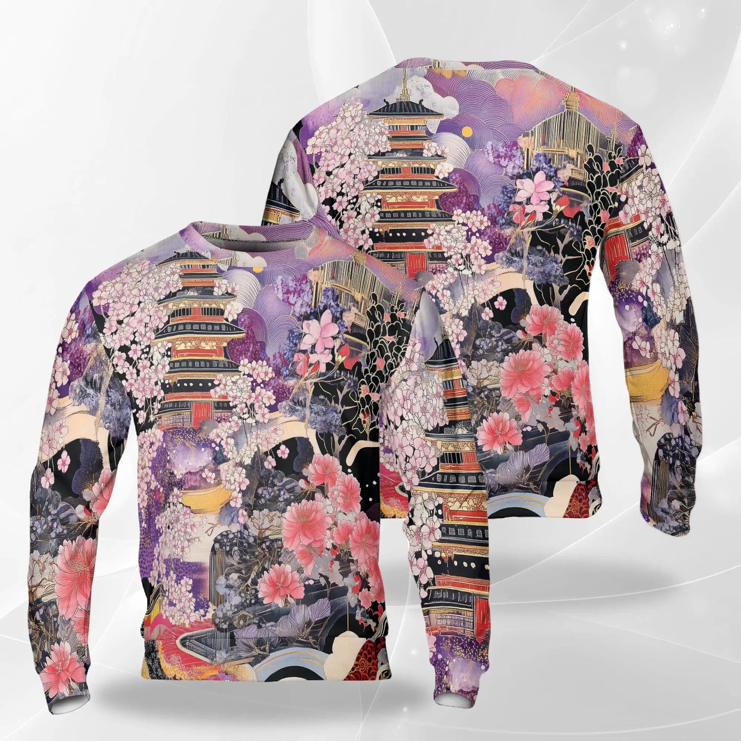 Japanese Landscape Sweatshirt – Colorful Graphic 3D All Over Print Design