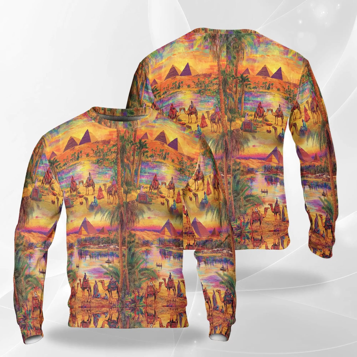 Oasis Relaxing Day Sweatshirt – Colorful Graphic 3D All Over Print Design