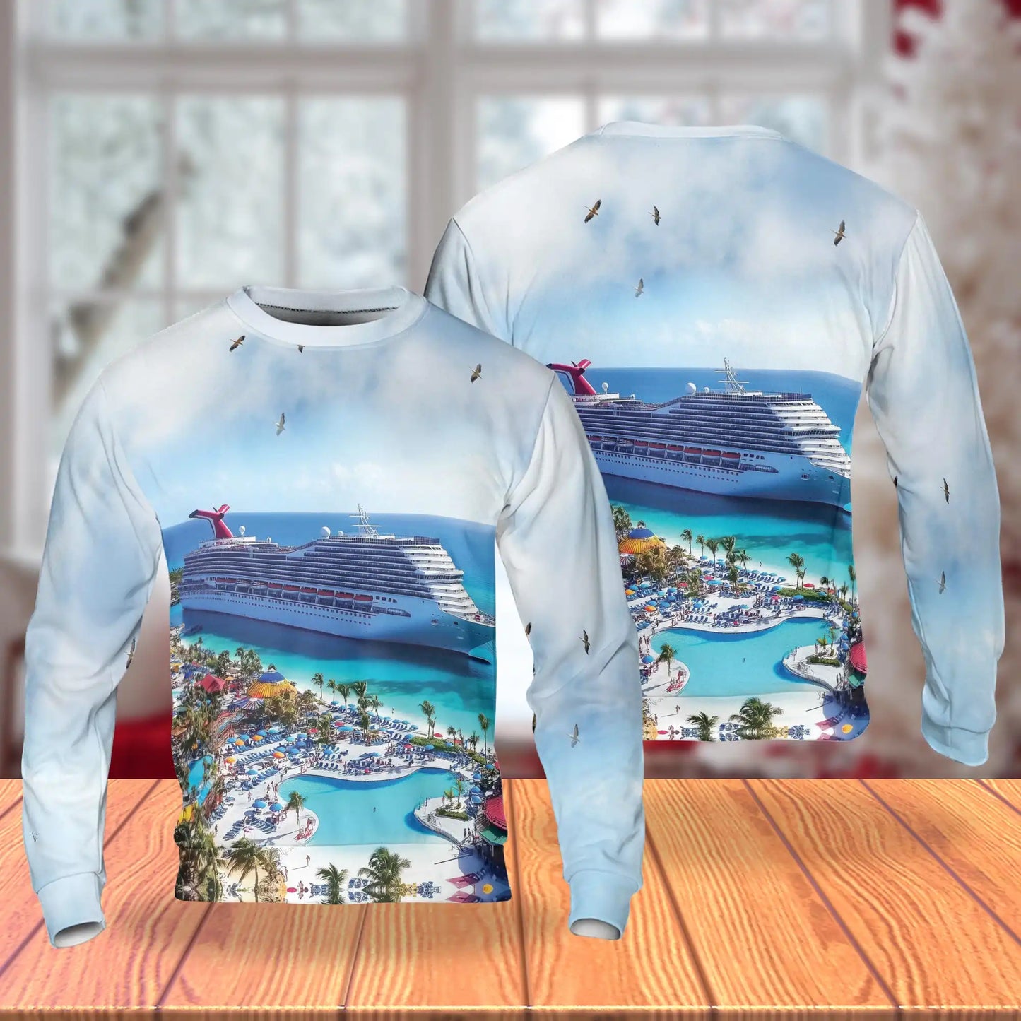Cruise Ship Beach Sweatshirt – Tropical 3D All Over Print Design