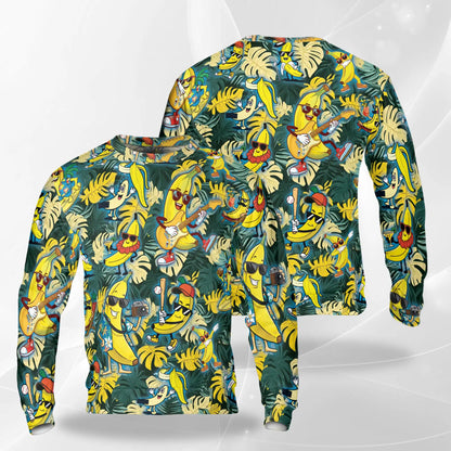 Banana Plays the Guitar Sweatshirt – Colorful Graphic 3D All Over Print Design
