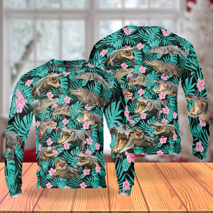 Crocodile Alligator Green Tropical Sweatshirt – Tropical Jungle 3D All Over Print Design