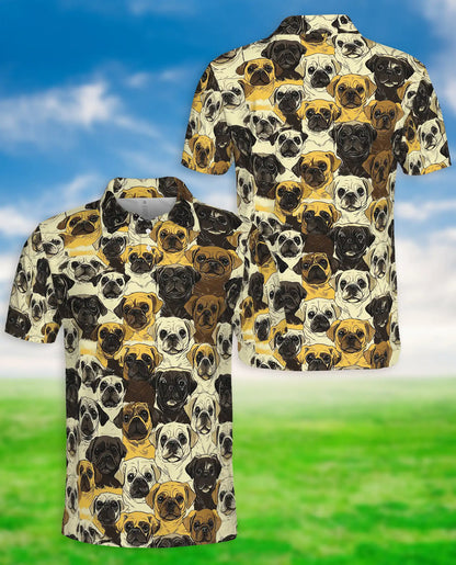 Pug Dog All Over Print Polo Shirt | Azhawaiian