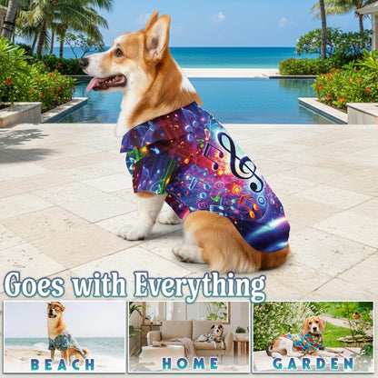 Colorful Musical Note Matching Dog Owner Hawaiian Shirts, Funny Pet Aloha Shirt for Beach Vacation - Azhawaiian