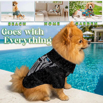 Vintage Viking Odin Fenrir Tattoo Print Matching Dog Owner Hawaiian Shirts, Funny Pet Aloha Shirt for Beach Vacation - Azhawaiian