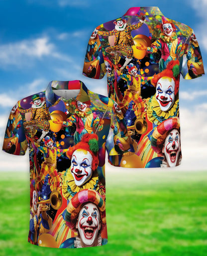 Clown Polo Shirt, Circus Carnival Print | Azhawaiian