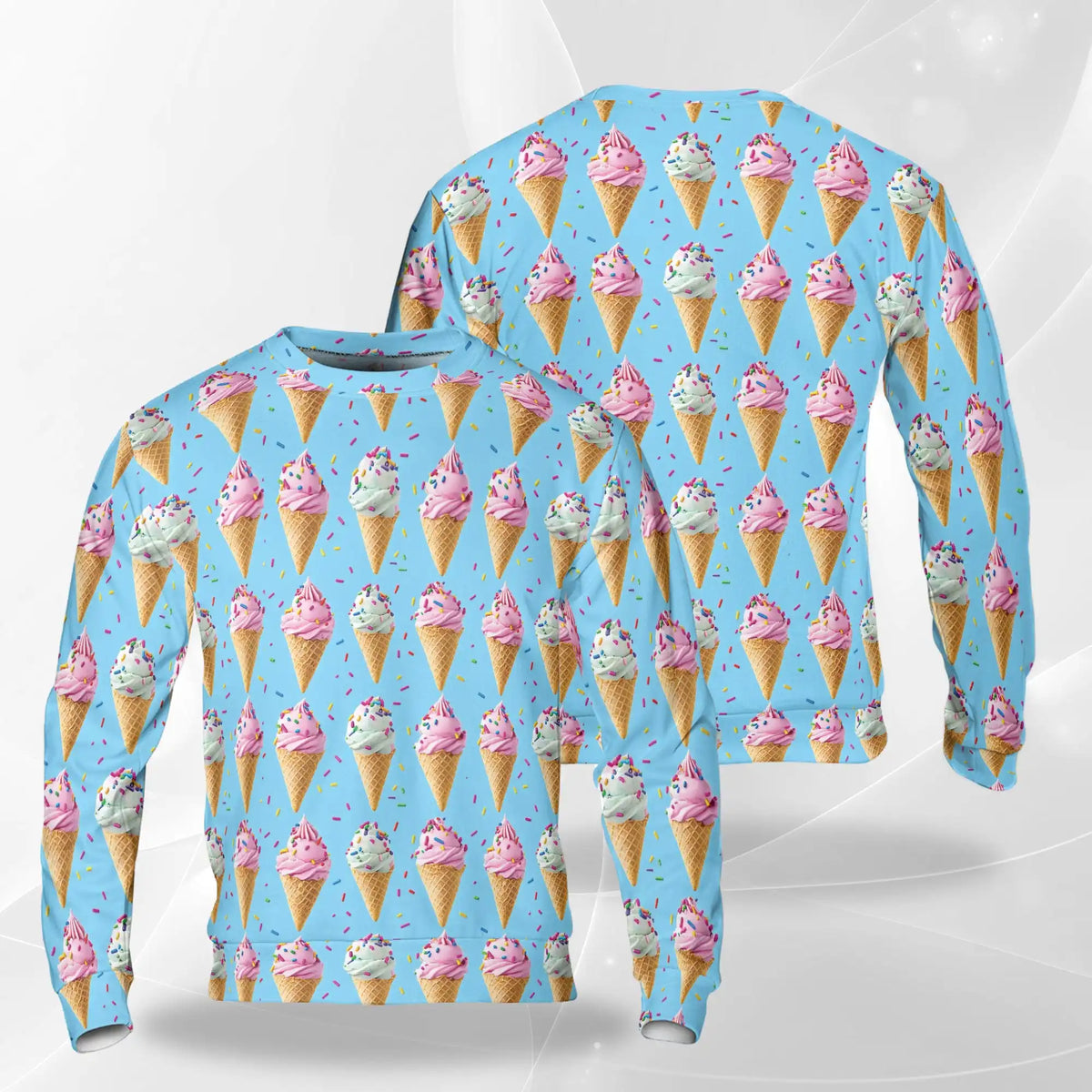 Ice Cream Pattern Sweatshirt – Colorful Graphic 3D All Over Print Design