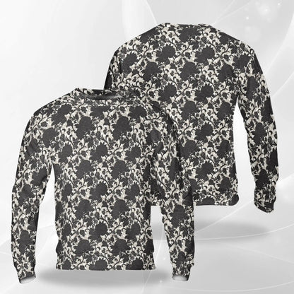 Black Gothic Floral Sweatshirt – Colorful Graphic 3D All Over Print Design