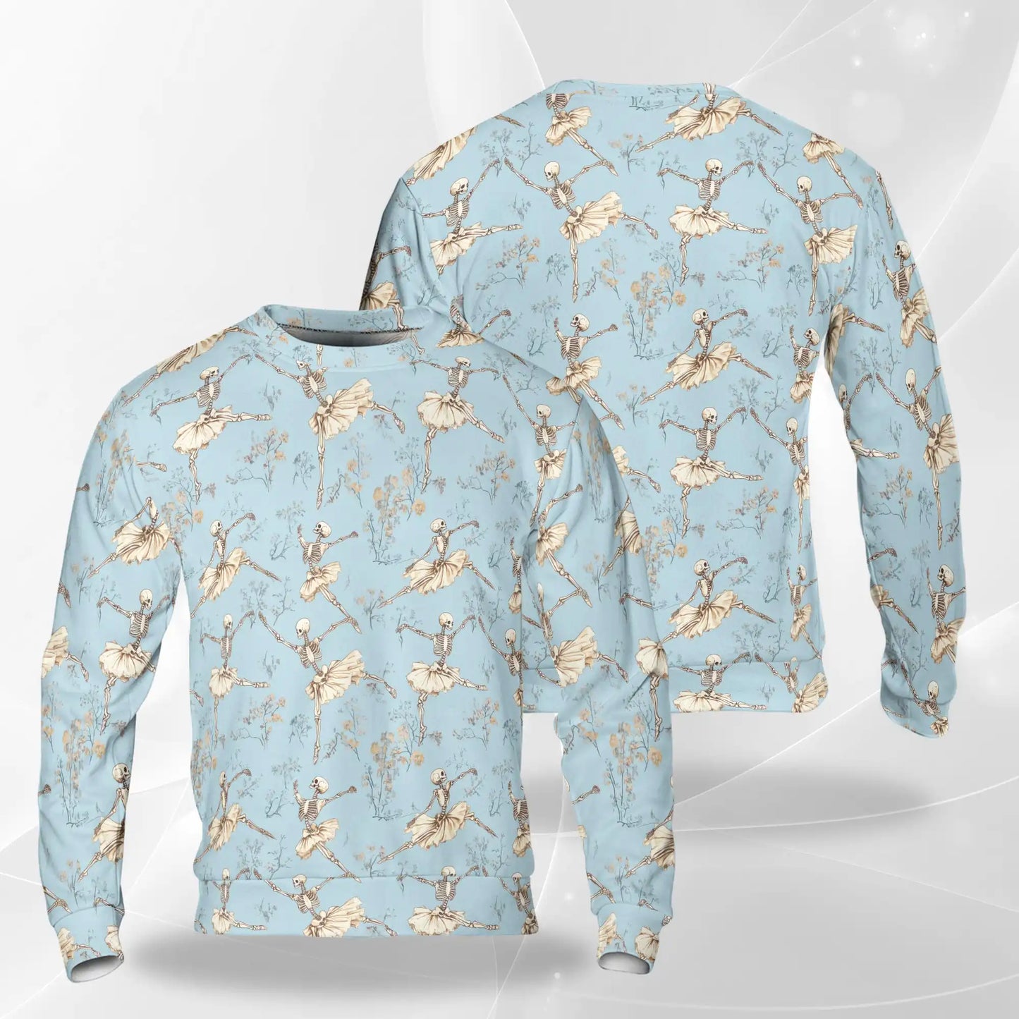 Dancing Skeleton Sweatshirt – Colorful Graphic 3D All Over Print Design