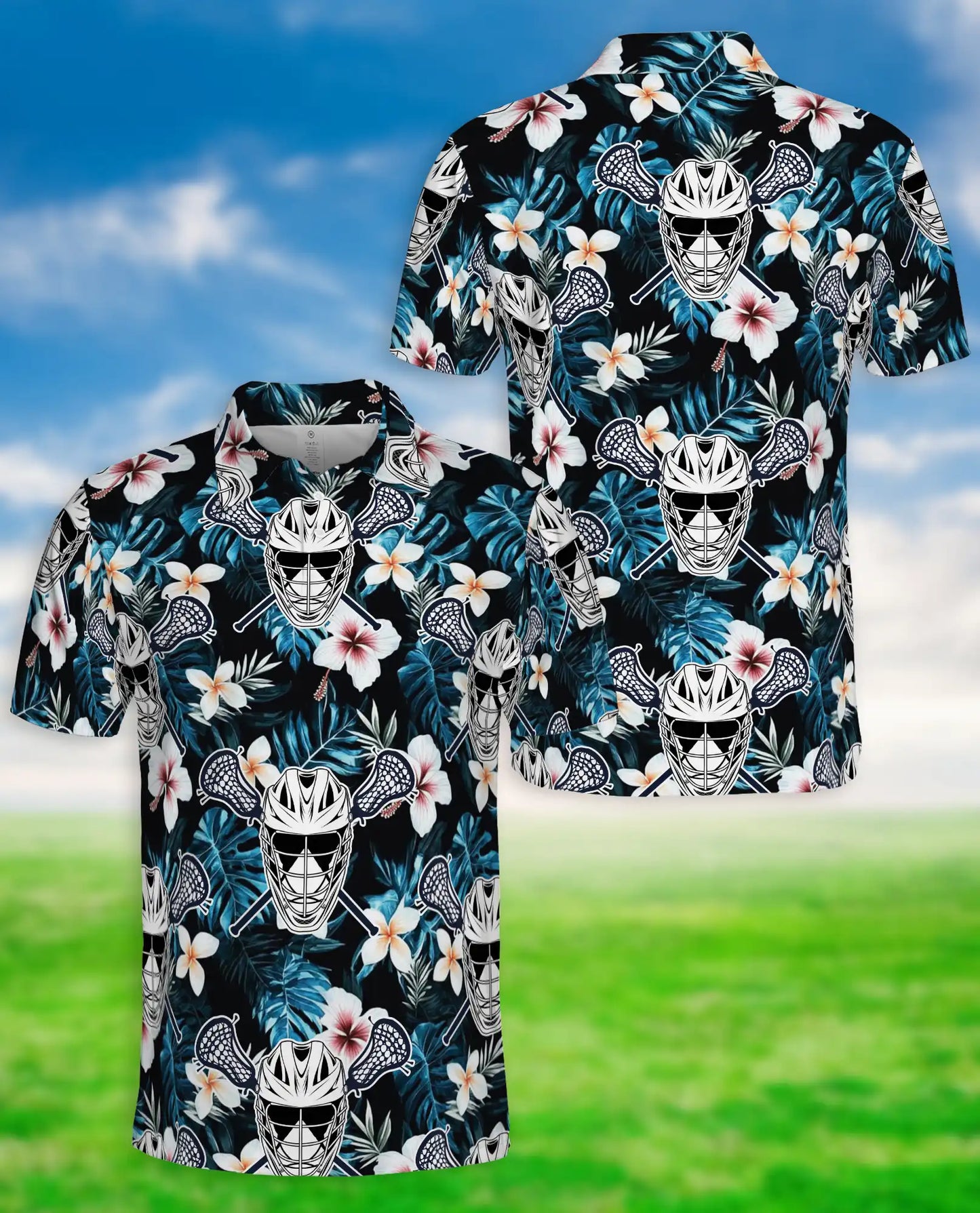 Tropical Lacrosse 3D Polo Shirt for Men, Floral Island Sports Style | Azhawaiian