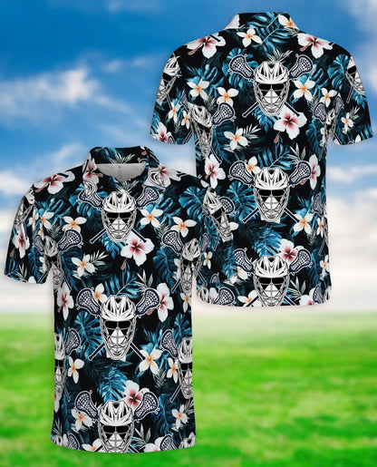 Tropical Lacrosse 3D Polo Shirt for Men, Floral Island Sports Style | Azhawaiian